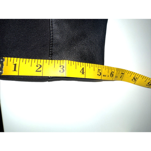 IMAN Womens Motorcycle Jacket Black Zip Up Pockets Wrap Collar Size L - Picture 9 of 9